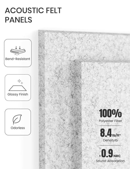 Felt Bulletin Board Tiles -28"x18" Cork Board Alternative for Office Decor, Push Pin Board Wall Organizer 6-Pack -Marble Gray