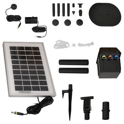 Sunnydaze 66 GPH Submersible Solar Water Pump - 36-Inch Lift - Solar Panel Kit with Battery Pack and LED Light for Fountains and Bird Baths