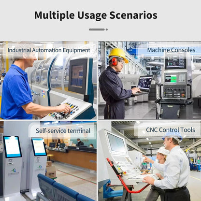 TouchWo 10.1 inch Industrial Embedded Touchscreen Monitor, Capacitive Multi-Touch Screen Industrial Front IP65 Monitor Built-in Speakers, HD-MI in, USB, VGA, 16:9 1280x800 Display