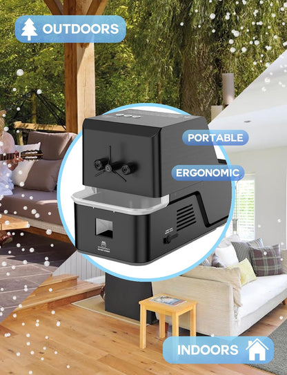 Vellrive Fog Bubble Machine – 3-in-1 Bubble & Fog Machine that Creates Snow-Like Effect for Indoor and Outdoor Use - Perfect Fake Snow Maker for Christmas, Parties, Weddings, and Holiday Events