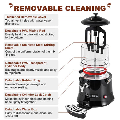 YUCHENGTECH 10L Commercial Hot Chocolate Machine Maker and Dispenser - Beverage Warmer for Heating Coffee, Milktea - CE Certification (110V)