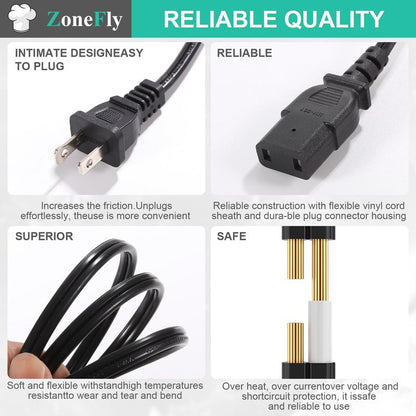 Original Power Cord Compatible with Crock-Pot Express 6 Quart Crock-Pot Express Crock Multicooker SCCPPC600-V1 Pressure Cooker Cable for Crock Pot 5 Ft