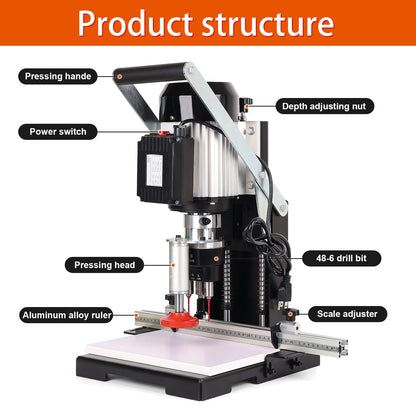 45-9.5mm Woodworking Hinge Drill Hinge Drilling and Boring Machine Convenient Portable Hinge Drill for Woodworking, Used for Cabinet and Closet Drilling 1100W 0-30mm Depth (110V)