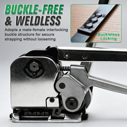 VONPACK GD35 Steel Strapping Tool, Manual Handheld Combination Tool, Banding Tool for Width 1/2" 5/8" 3/4" Metal Strapping, Strapping Tool for Pallet Carton Packaging