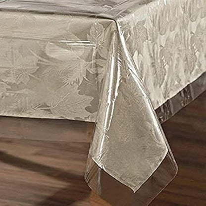 sancua 100% Waterproof Rectangle PVC Tablecloth - 70 x 120 Inch - Oil Proof Spill Proof Vinyl Table Cloth, Wipe Clean Table Cover for Dining Tables, Buffet Parties and Camping, Crystal Clear