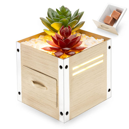 gengxinda GXD Artificial Succulent Plants Wax Melt Warmer, Electric Wax Warmer with Translucent Glass, Flameless Fragrance Warmer for Scented Wax, Home Office Decor & Birthday Gifts for Women