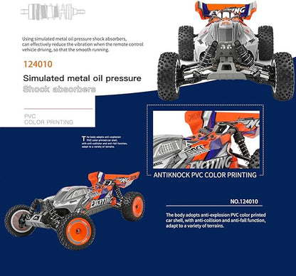 GoolRC WLtoys 124010 RC Cars for Adults 1:12 Scale Remote Control Car 4WD 55KM/H High Speed RC Racing Car 2.4GHz All Terrains Off Road RC Buggy Trucks for Teens (Black)