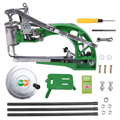 YUEWO Leather Hand Shoe Repair Machine Small Heavy Duty Cobbler Sewing Machine for Manual Sewing Dual Cotton Nylon Line Green