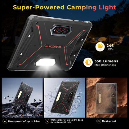 HOTWAV R9 Plus Rugged Tablet 11 inch Android 14 Tablets, 20080mAh Waterproof Tablet, 2K 24GB+512GB/2TB TF Work Tablets, 64MP+16MP Octa-Core IP68&IP69K/4G Dual SIM/5G WiFi/Face ID/GPS/OTG