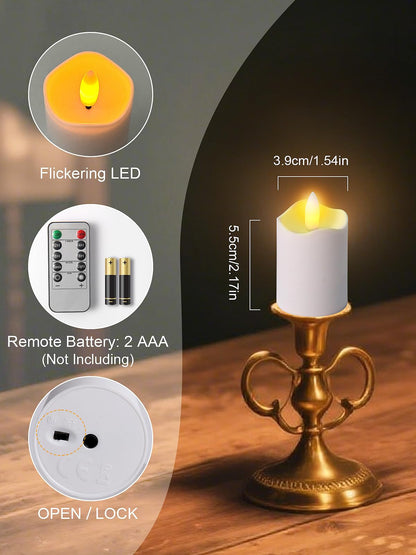 PIDZPOW Rechargeable Flameless Tea Lights Candles with Remote Timer, 1.5" x 2.6" LED Candles with USB Charging Base, Small Votive Candle Electric Fake Candle for Wedding Table Decor Dining (6 Pack)