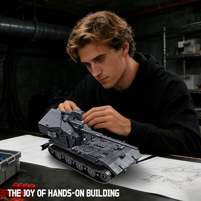 WW2 WT Auf E100 Heavy Tank Destroyer Building Sets Army Military Vehicles Collectible Model for Adults Enthusiasts 2036PCS