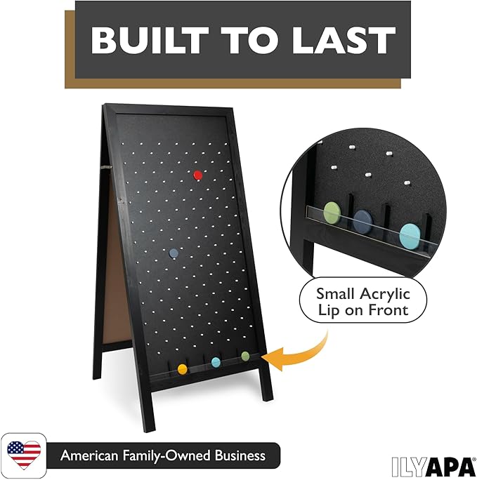 Ilyapa Extra Large Prize Drop Board Game - 28x57 Inch for Events Trade Show &amp Carnival Double Sided Wooden A-Frame Chalkboard Sign Eraser