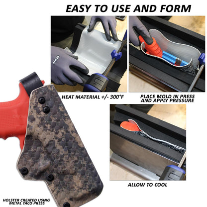 HolsterSmith Kydex Metal Taco Press - Bench Model - USA Made - (Press w/Maxx Center Foam) - (6 x 12 Inches) - Kydex Holster and Sheath Press