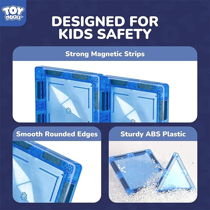 TOY Life Magnetic Tiles for Kids Ages 4-8 Magnetic Toys for Toddlers 3+ Magnet Tile Building Toy for Kids Ages 3-5 Magnet Building Tiles Toddlers Preschool