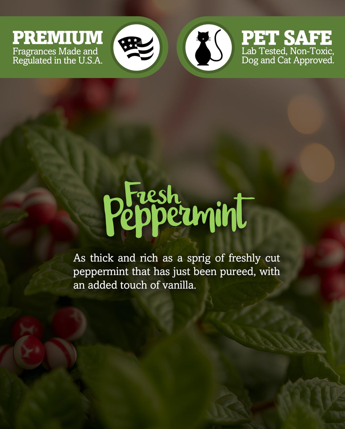 Shortie's Candle Company Fresh Peppermint Premium Wax Melts 4 Pack - 12 Oz., Strong & Long Lasting, Non-Toxic - Made with Essential & Natural Oils - Formula 117