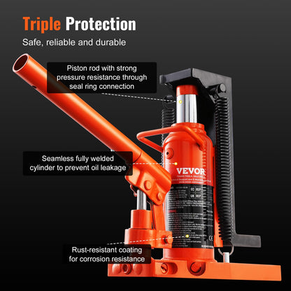 VEVOR Hydraulic Jack, 2.5 Ton Toe Lift, 5 Ton Top Lift, 0.8-5.3 in Toe Height, 8.9-13.4 in Top Height, Air Hydraulic Claw Jack for Machinery, Industry