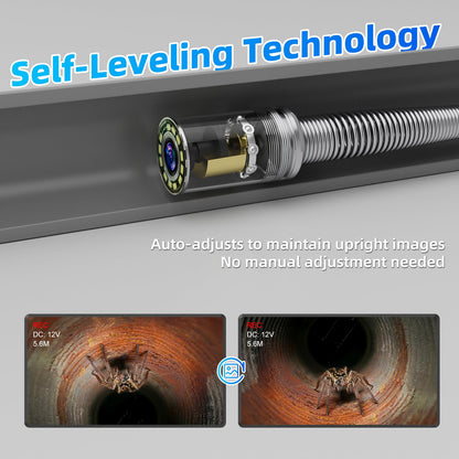 Sanyipace Sewer Camera with Pipe Locator, 7mm/0.28inch Cable, 512Hz, 10.1" IPS Screen, 32GB Card, 165FT/50M Borescope Inspection Camera, DVR with Speaker, for Drain Pipe Plumbing Inspection