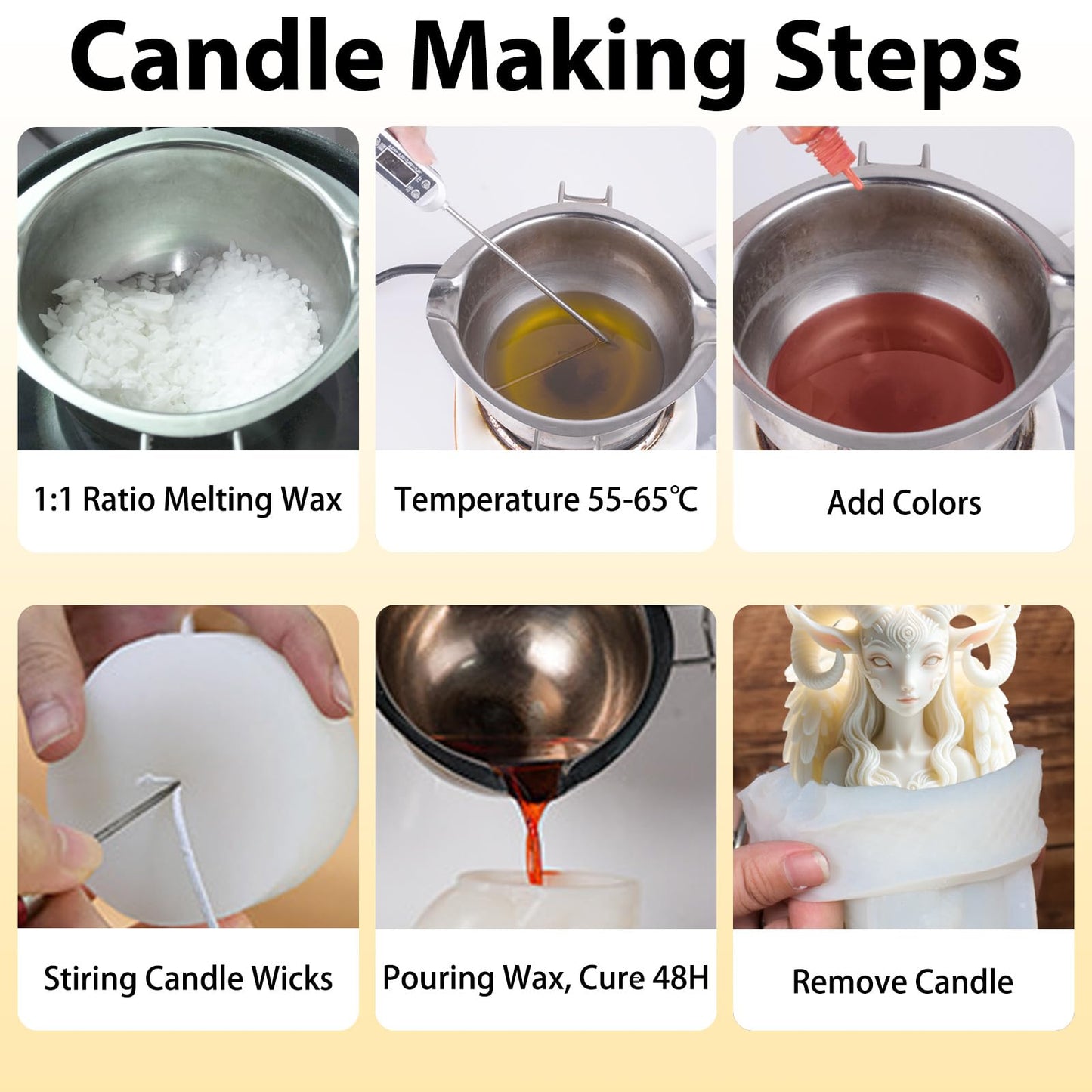 Goat Horn Elf Silicone Candle Mold, 3D Elf Portrait Resin Casting Silicone Molds for Home Decor, Soap & Candle Making, DIY Epoxy Resin Craft Mold
