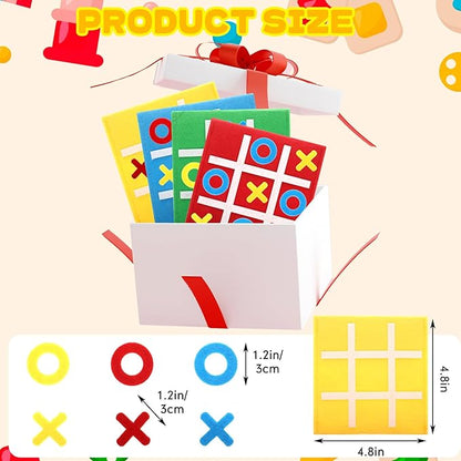 Yilloog 100 Pack Tic Tac Toe Mini Board Games Toys Bulk for Kids Tic Tac Toe Felt Board Game Birthday Party Favors Goodie Bag Stuffers for Classroom Prizes Back to School Gift 4.8''×4.8''