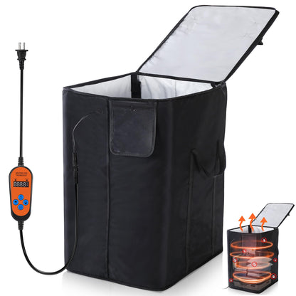 Bed Bug Heater, 360° High Temperature Portable Bed Bug Eliminator Equipment with Digital Timer & Temperature Control, Fast Heating to 155°F for Moths, Carpet Beetles and Lice(Black)