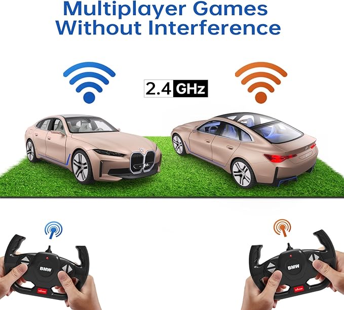 RASTAR BMW i4 Remote Control Car 1/14 BMW i4 Concept RC Toy Car Golden BMW Model Car Diecast for Kids Boys Adults