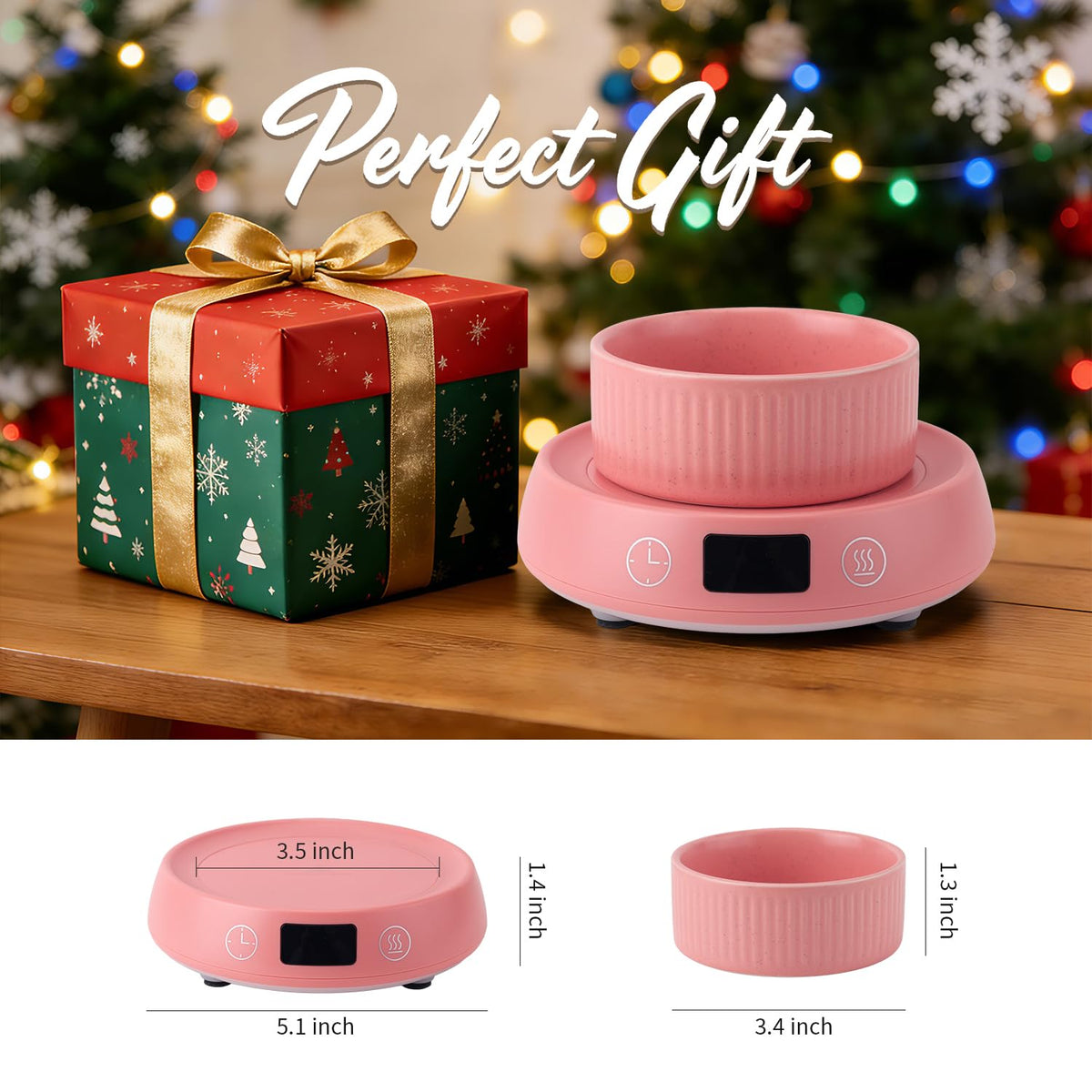 Lyty 4-in-1 Wax Melt Warmer, Candle Warmer with Delay Start Timer, Fragrance Scented Wax Melter Wax Cube Warmer with 3 Color Light for Home Bedroom Spa Office, 8H Auto Shut Off (Pink)