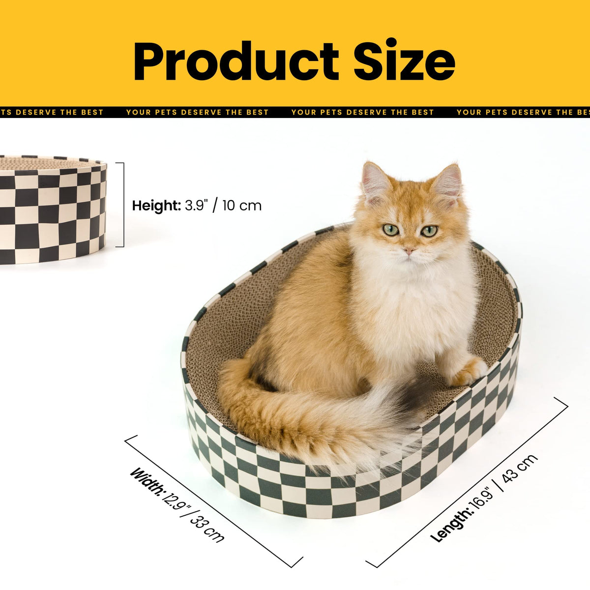 Conlun Cat Scratcher Cardboard,2 in 1 Oval Cat Scratch Pad Bowl for Indoor Kitty Grinding Claw,Round Kittens Scratching Board Corrugated Lounge Pet Beds&Furniture Protector for Couch&Carpets&Sofas
