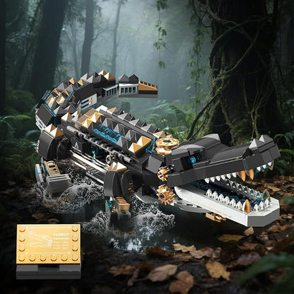 Crocodile Building SetsSTEM Dinosaur World Park Building ToySea Creatures Creativity Model Building KitMechanical Animal Brick SetBirthday Christmas Valentines Gifts for Kids Boys Girls 8+