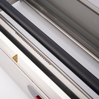 18 Inch Stainless Steel Hand Wrapping Machine & Film Dispenser with Electric Heated Cutter for Commercial Kitchens