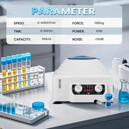Mxmoonant Centrifuge Machine, 4000RPM Lab Benchtop PRP Centrifuges, 15ML*6 Electric Desktop Centrifuge with Digital Control 110V