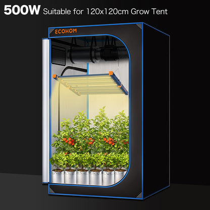ECOHOM 500W LED Grow Light, Full Spectrum Dimmable Daisy Chain, Pro Bar Style for 4x4ft Grow Tent, Foldable & Hanging Growing Lamp for Indoor Plants Seedlings, Veg and Bloom