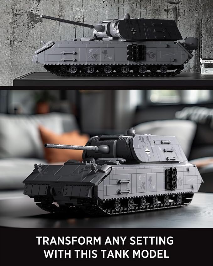 Nifeliz Maus Tank Building Model WW2 Collectible Military Panzer VIII Tank for Adults Army Model to Build and Display Gift Ideal for Military Fans (NF10289)