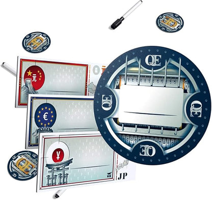 Allplay QE (Quantitative Easing) Board Game | Economic Auction Bidding Game for Families &amp Adults | 3-5 Players 30 Min Playtime Strategy Party Game with Unlimited Bidding