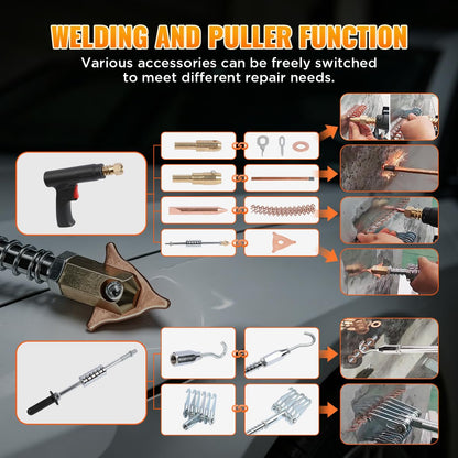 Dent Puller Welder 3500W 4200A Stud Welder Dent Repair Kit 6 Welding Modes Auto Body Spot Welder Dent Puller Machine Dent Removal Tool with Auto/Manual Welding & Overheat Protection for Car/Truck 110V