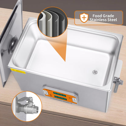 NOVMOS Ultrasonic Cleaner,30L 600W Touch Screen Control Ultrasonic Cleaning Machine with Timer&Heater,Sonic Cleaner for Gun,Carburetors,Parts,Chain Cleaning (Including Baskets)