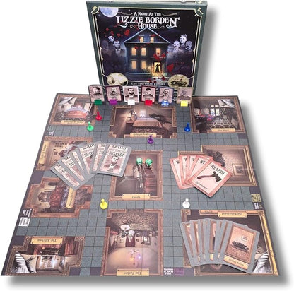 A Night at The Lizzie Borden House Mystery Official Board Game | Halloween Game | Gothic Home Decor | Spooky Games | Eerie Evening Entertainment
