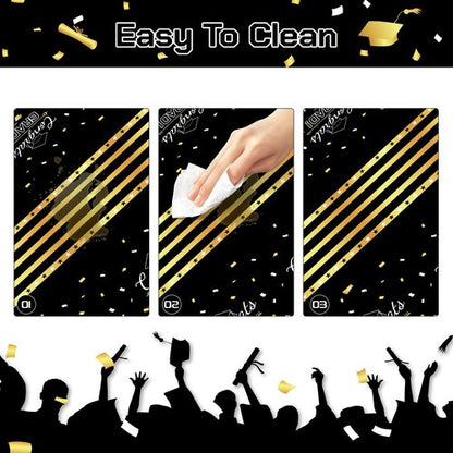 Childom 3 Pack Graduation Tablecloth,Graduation Decorations Class of 2026 Graduation Party Decorations,54"x108" Black and Gold Plastic Table Cloth Disposable Rectangle for Home,School,Party Supplies