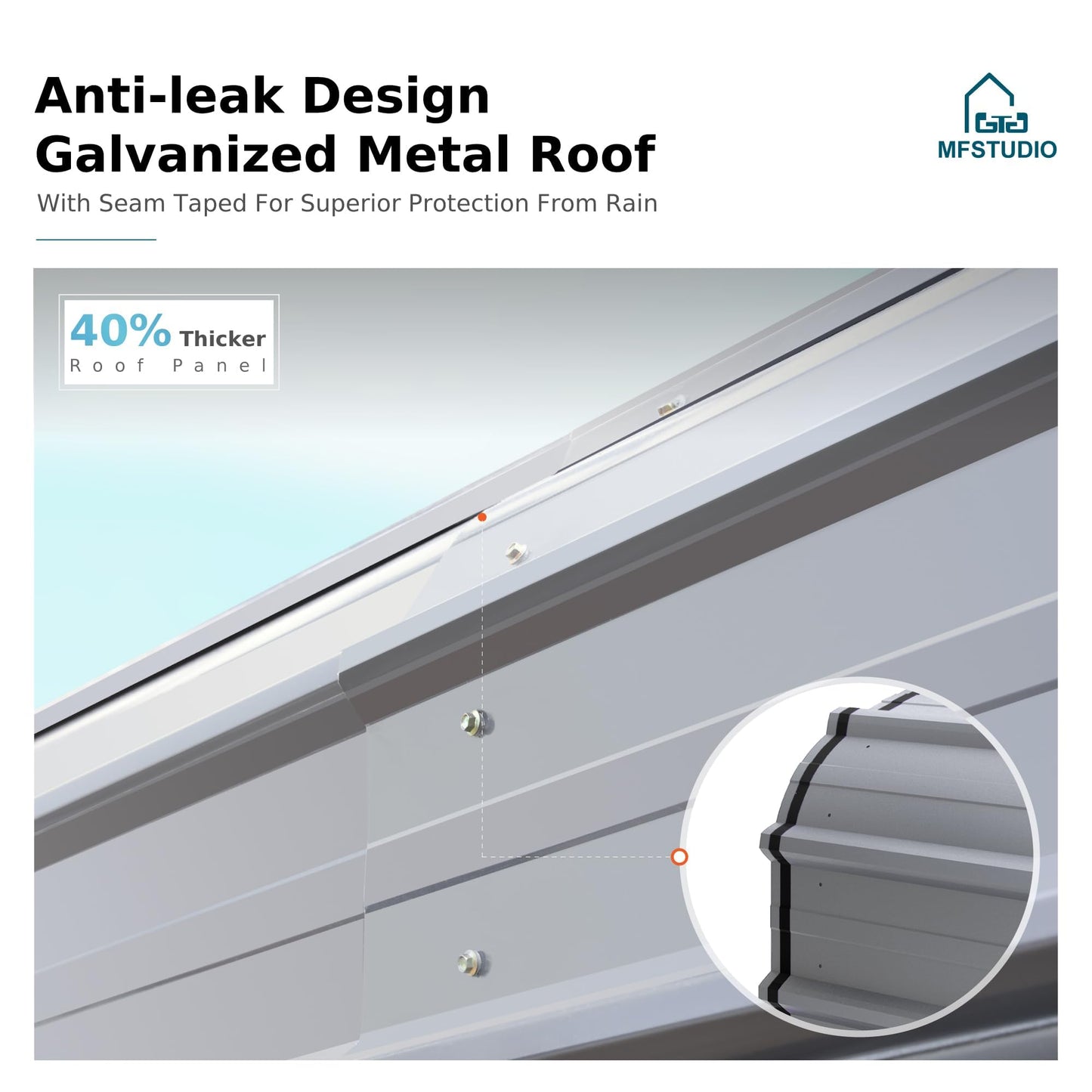 MFSTUDIO RV Carport 14x35 ft, Outdoor Heavy Duty Carports, Height 13 ft for Large RVs Metal Shed Canopy Shelters Garage Shelter Shade Car Ports with Galvanized Roof for 2 Cars, Truck and Boats ﻿