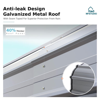 MFSTUDIO RV Carport 14x35 ft, Outdoor Heavy Duty Carports, Height 13 ft for Large RVs Metal Shed Canopy Shelters Garage Shelter Shade Car Ports with Galvanized Roof for 2 Cars, Truck and Boats ﻿