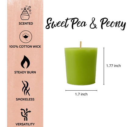 Scented Votive Candles Set of 9 – CW Studio 12 Hour Burn, Sweet Pea & Peony, Citrus Blossom, Garden Mint Fragrances – Pastel Pink, Yellow & Green – Aromatherapy Home Candles in Kraft Paper Gift Box