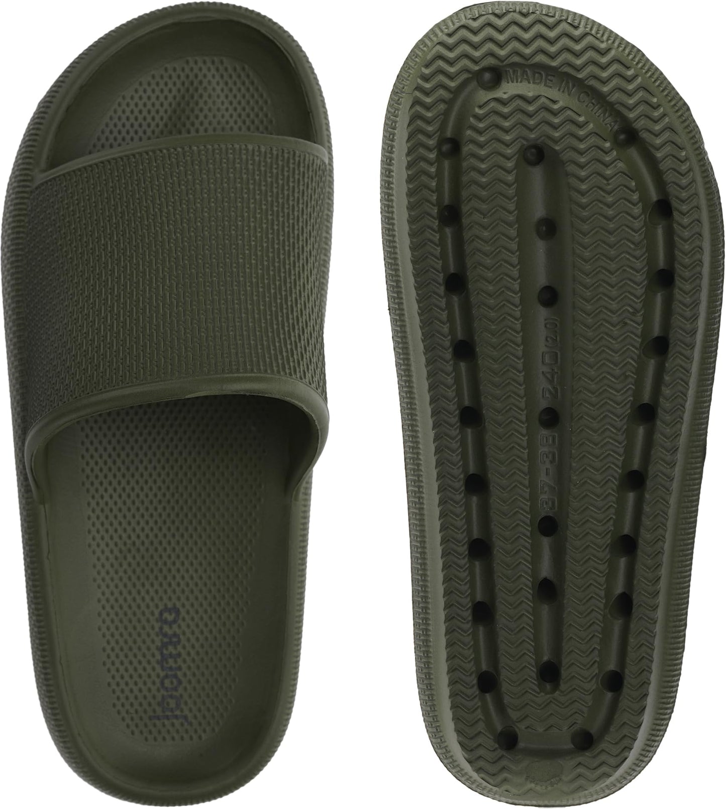 Joomra Slides Slippers for Womens Men Athletic Cushion Non-Slip Pillow House Beach Spa Garden Sandals Ladies Male Sandalias Sandles Army Green 35-36