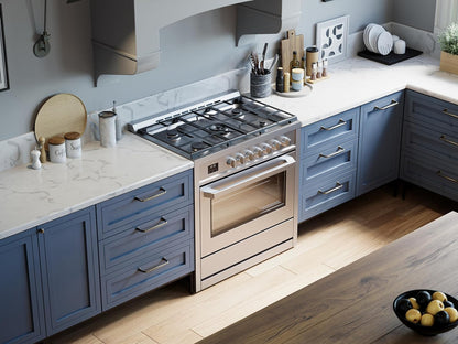Rangaire RRG361TS 36" Gas Range Oven with Timer - Stainless Steel, Sealed Burners, Convection Fan, Easy Reach Racks