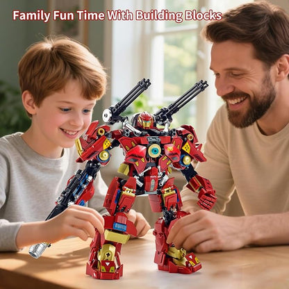 City Iron Warrior Mecha Building SetsMech Armor Building Blocks Model KitsRobot Action Figure Toy Playset for Kids for Boys and Adults Age 6 8 10 14