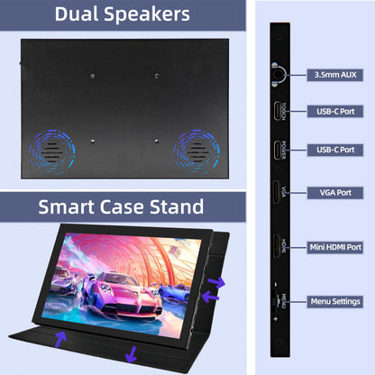 iPistBit 10.1inch Touchscreen Monitor, 1280x800 Dual-Speaker HDMI VGA Portable Monitor for PC/Laptop/Raspberry Pi/Banana Pi/Game Console