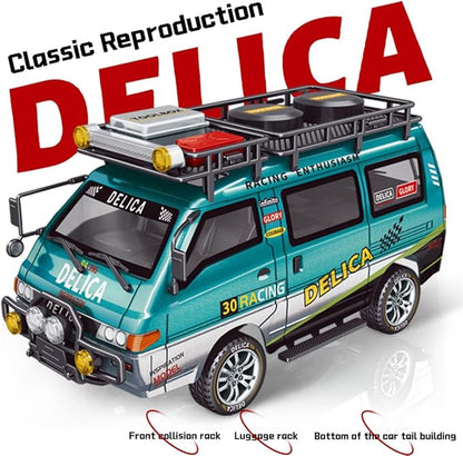 1:24 Scale RC Delica Van Model 2.4Ghz Full Proportional 2WD RC Model Vehicle with 130S Motor Remote Control Car for Adults &amp Hobbyists
