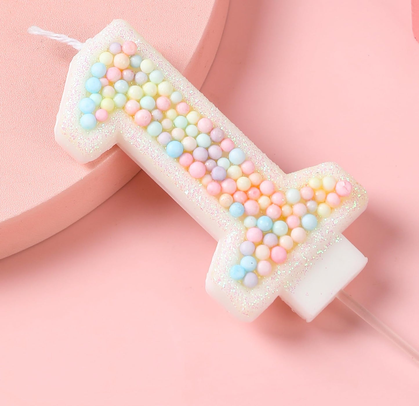 EAKE 21 Birthday Candle Macaron Glitter 3D Pastel Number 21st Cake Candle for Girl Women Sweet Theme Birthday Wedding Anniversary Party Cake Decoration