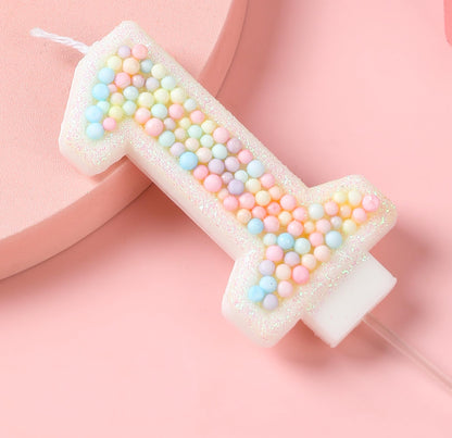 EAKE Sweet 16 Birthday Candle Macaron Glitter 3D Number 16 Candles for Birthday Cakes Girl Women Pastel Theme Sixteen Years Old Birthday Wedding Anniversary Party Cake Decoration