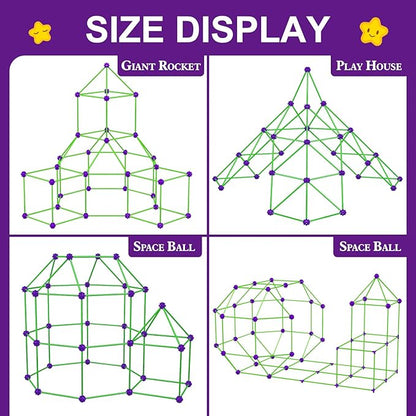 Glow In The Dark Fort Building Kit for KidsSTEM Construction Toys Educational Gift for 3 4 5 6 7 8 9 10 11 12 Years Old Boys and GirlsUltimate Creative Set for Indoor &amp Outdoors Activity200 Pc