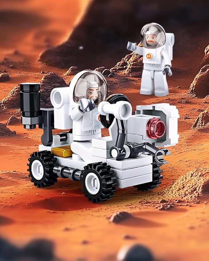 Rocket Building Set with Mars Rover &amp 5 Astronaut Minifigures City Space Rocket Launcher Building Kit for STEM Role-Play Gift Kids Toys for Boys 8-12 Compatible with Lego City Space 733 PCS