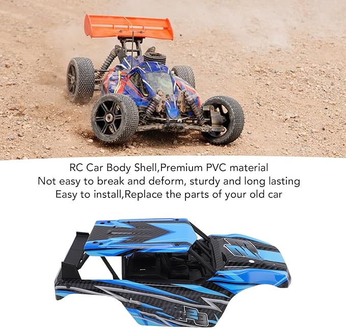 Alomejor 1/18 RC Car Body PVC Material Blue for Haiboxing 18859 18858 Stylish &amp Cool Design Easy Installation